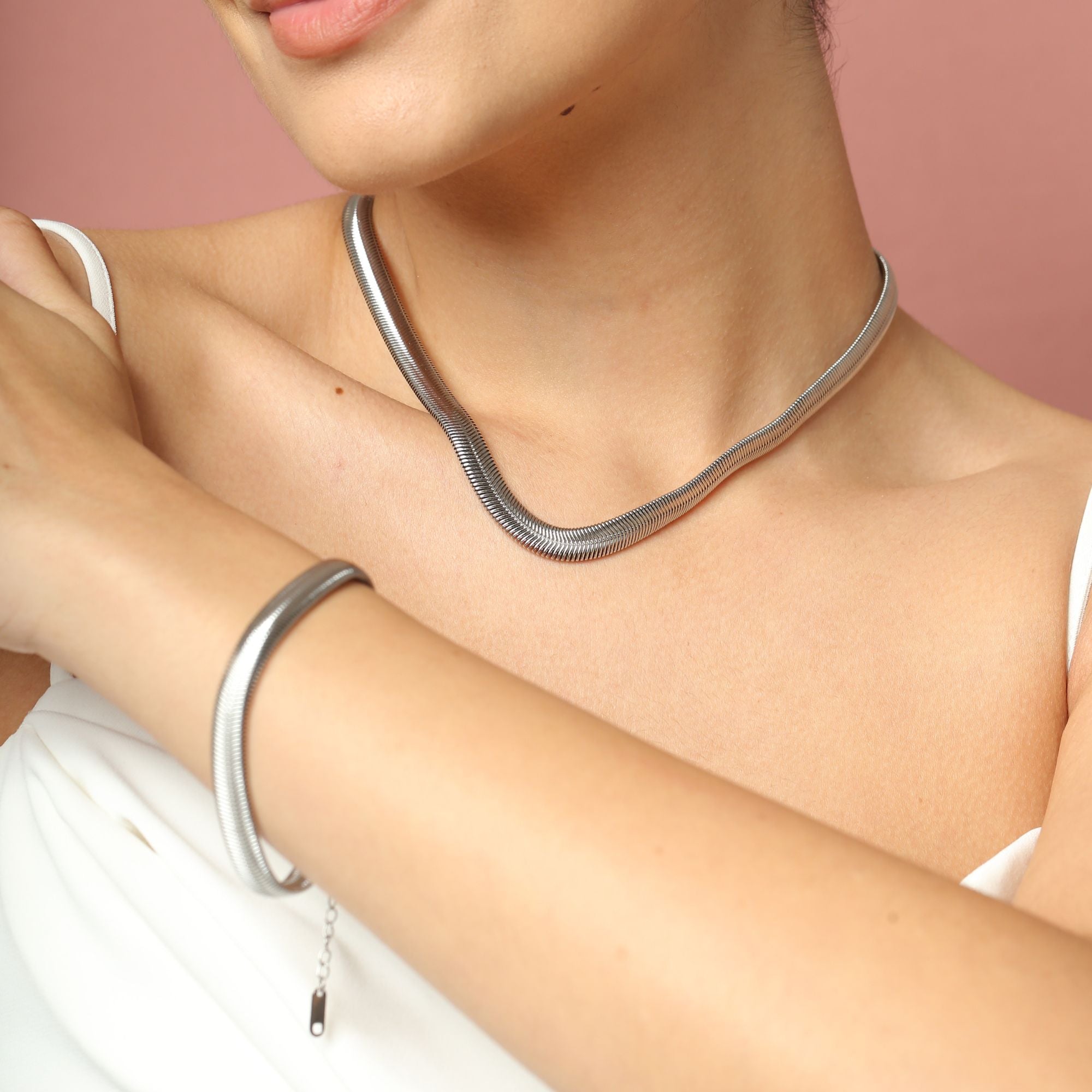 Silver Seville Choker Chain - Cali Tiger