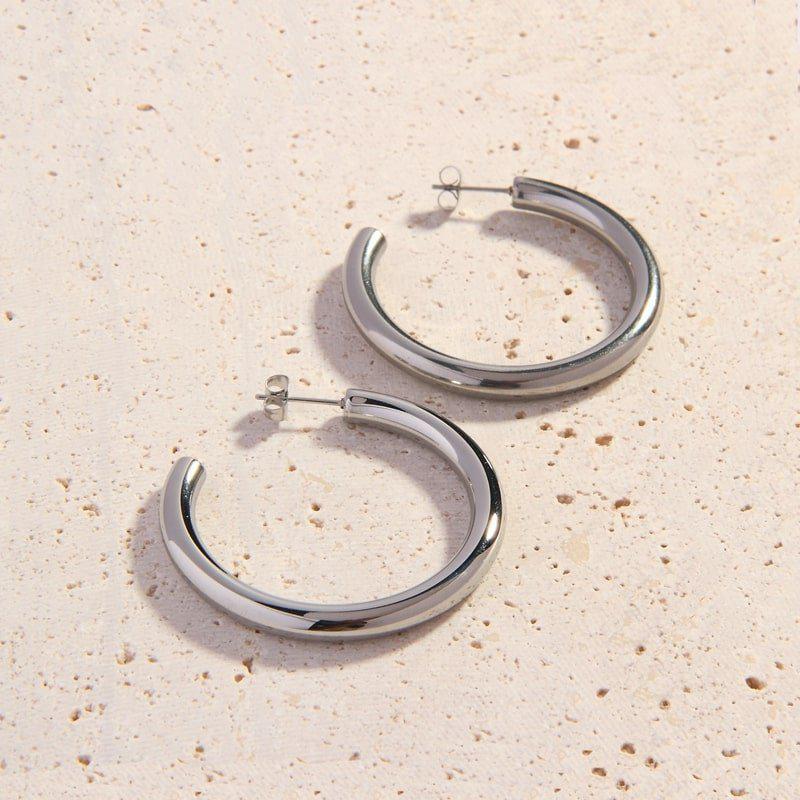 Cali Silver Hoops - Cali Tiger