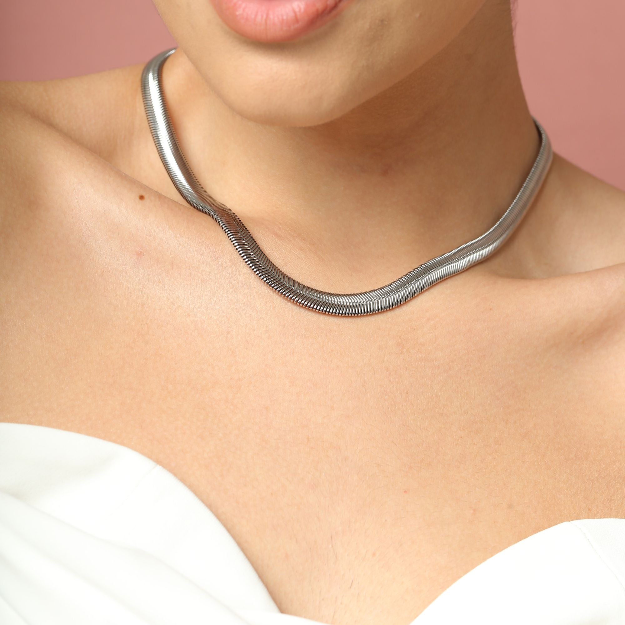Silver Seville Choker Chain - Cali Tiger
